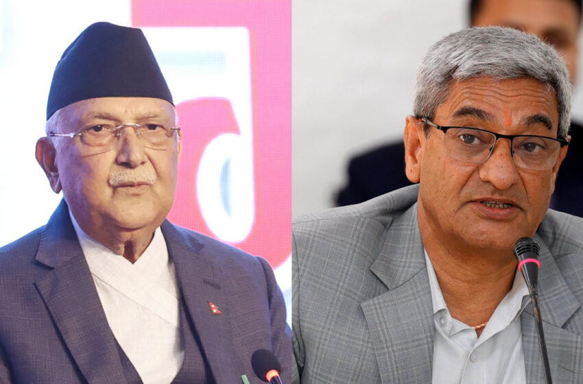  पूर्वप्रधानमन्त्री केपी शर्मा ओली र पूर्व गृहमन्त्री रमेश लेखक पक्राउ